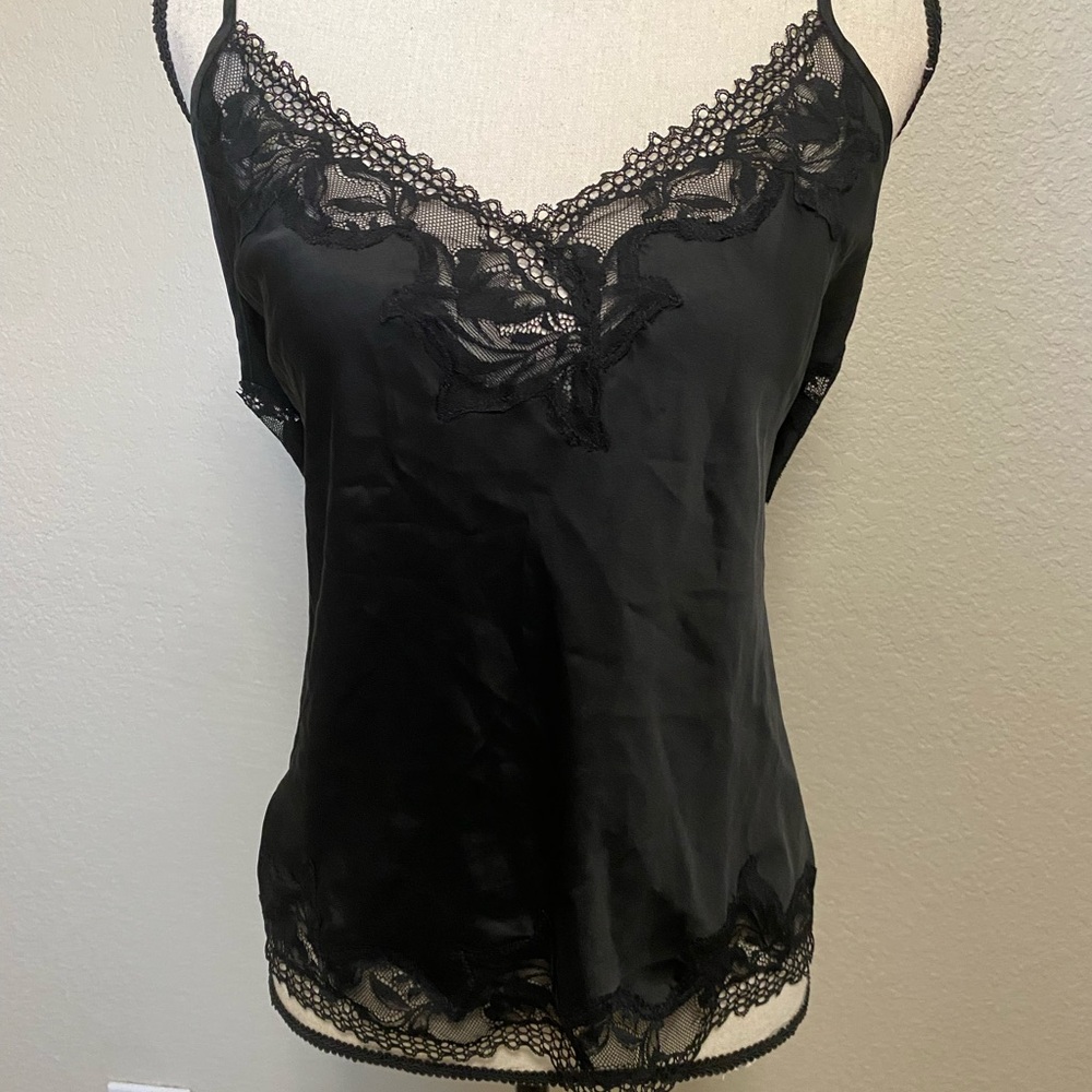 NWT Soma Elegant Black Lace Camisole sz Lg